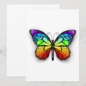 Invitation Monarque papillon arc-en-ciel (Devant / Derrière)