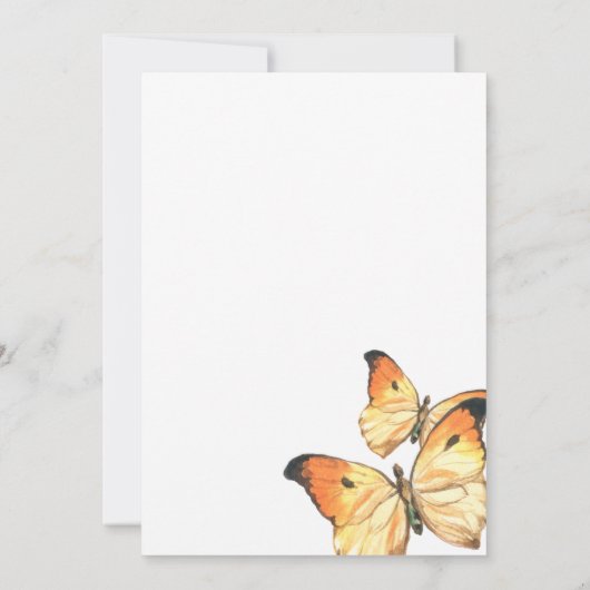 Invitation Monarque Papillon Orange Douche nuptiale Invitatio (Dos)