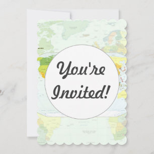 Invitation monde+carte+globe+pays+atlas