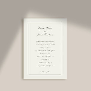 Invitation Monde classique cadre élégant Ecru Formal Mariage