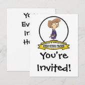 INVITATION MONDE LE PLUS GRAND CARTOON D'ENSEIGNANT DE L'ÉCOL (Devant / Derrière)