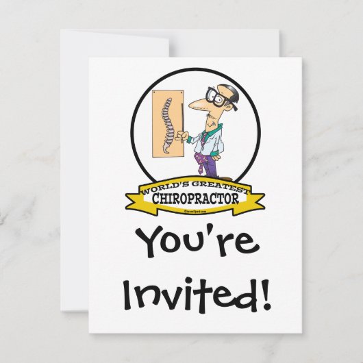 INVITATION MONDE LE PLUS GRAND CHIROPRACTOR HOMME CARTOON (Devant)
