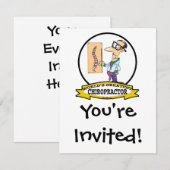 INVITATION MONDE LE PLUS GRAND CHIROPRACTOR HOMME CARTOON (Devant / Derrière)