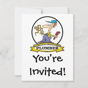 INVITATION MONDE LE PLUS GRAND PLUMBER II CARTOON HOMME
