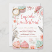Invitation Monde merveilleux de Cupcake Pastel (Devant)