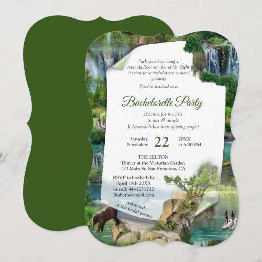 Invitation Monde Océans & Rivières, Lacs & Activités sportive (Devant / Derrière)