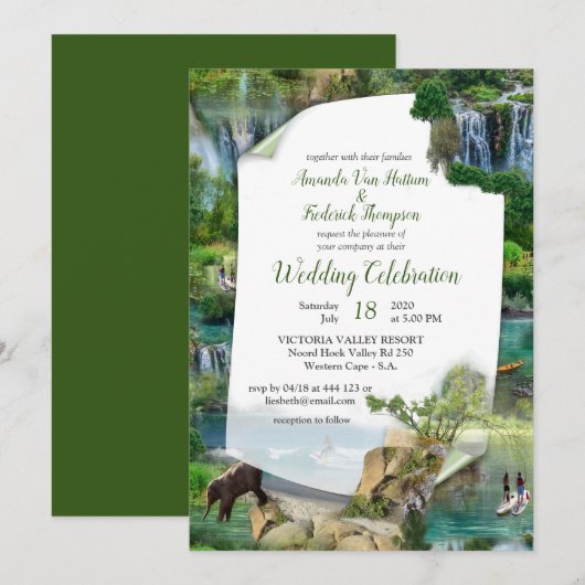 Invitation Monde Océans & Rivières, Lacs & Activités sportive (Devant / Derrière)