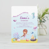 Invitation Monde sous-marin, Anniversaire de la sirène (Debout devant)