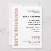 Invitation Mondern Simple Graduation Photo Rose Gold (Dos)