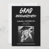 Invitation MondernBlack and White Graduation Announcement (Devant)
