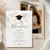 Invitation Mondial Map voyage aventure commence Graduation
