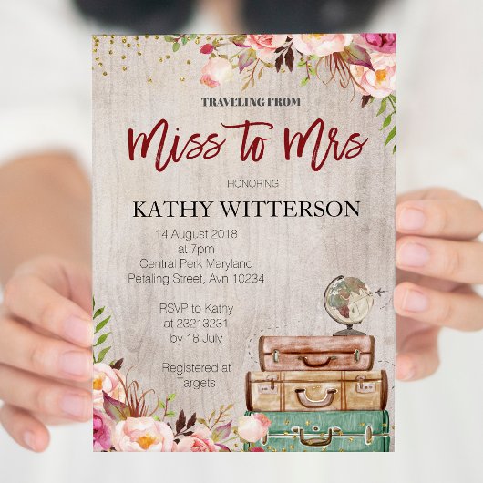 Invitation Mondiale Voyage Bridal Shower