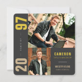 Invitation Mondrian Color Blocks 2 Photo Graduation Party (Devant)