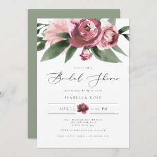 Invitation MONET - Dusty Blush Floral Garden Fête des mariées