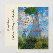 Invitation Monet Femme Parasol Impressionnisme (Devant / Derrière)
