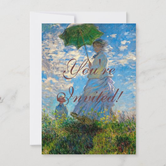 Invitation Monet Femme Parasol Impressionnisme (Devant)