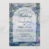 Invitation Monet Floral Arch Elegant Wedding Water Lilies (Devant)