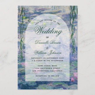Invitation Monet Floral Arch Elegant Wedding Water Lilies 