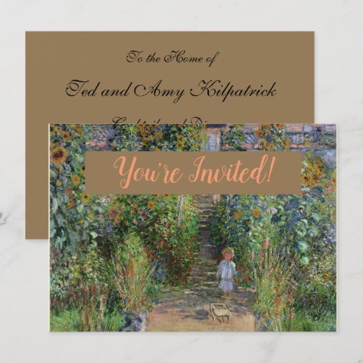Invitation Monet Garden Vetheuil Impressionim Peinture (Devant / Derrière)