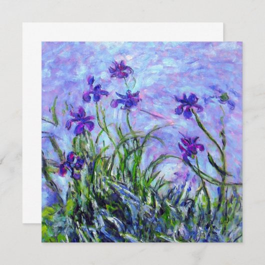 Invitation Monet Lilac Irises (Devant / Derrière)