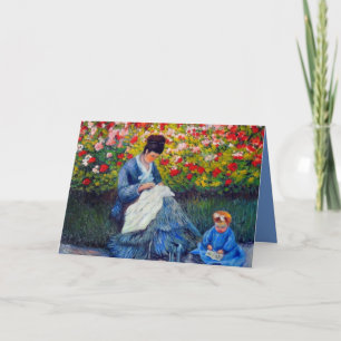 Invitation Monet mère et enfant dans le jardin