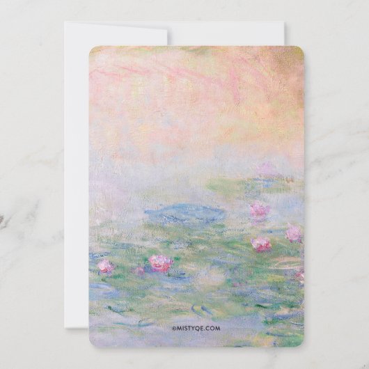 Invitation Monet Nymphéas Annaprashan (Premier Riz (Dos)