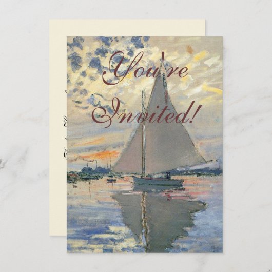 Invitation Monet Sailboat Français Impressionnisme Art classi (Devant / Derrière)