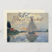 Invitation Monet Sailboat Français Impressionnisme Art classi (Devant / Derrière)