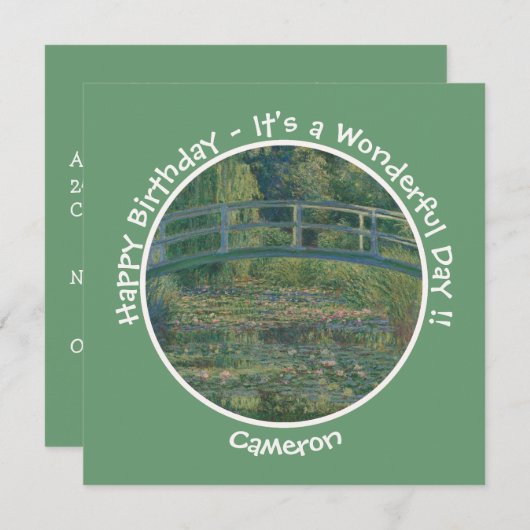 Invitation Monet's Water-Lily Pond et Footbridge Party Items (Devant / Derrière)