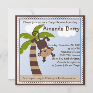 Invitation Monkearound/Baby shower de singe