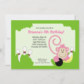 Invitation Monkey Bowl Bowl fête d'anniversaire 5x7 (Devant)