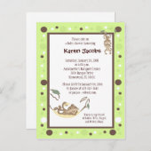 Invitation Monkey Business Green et point Brown (Devant / Derrière)