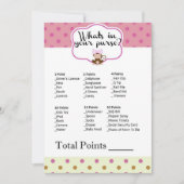 Invitation Monkey Girl Baby shower Ce qui est dans votre jeu (Devant)