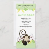 Invitation Monkey Jungle Safari Bowling Party 4x9 (Devant)