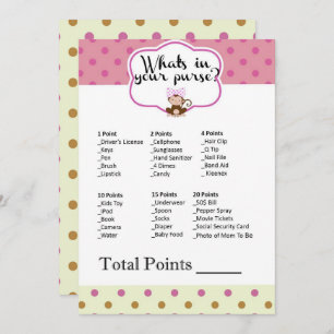 Invitation Monkey le baby shower de fille ce qui est dans