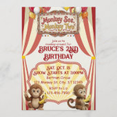 Invitation Monkey See Monkey Two, Circus 2nd Birthday (Devant)