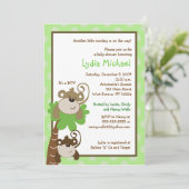 Invitation Monkey Time 5x7 Palm Tree Jungle Baby shower (Debout devant)