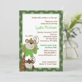 Invitation Monkey Time 5x7 Palm Tree Jungle Baby shower (Debout devant)
