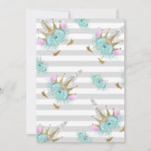 Invitation Monnaie, Argent et Or Unicorne Princesse Anniversa (Dos)