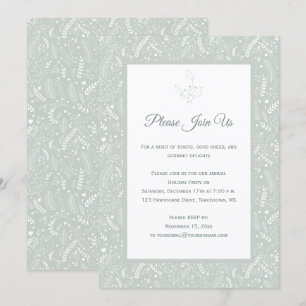 Invitation Monnaie aux baies blanches de baies florales