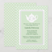 Invitation Monnaie Chic| Teapot Baby shower blanc Teapot Part (Devant / Derrière)