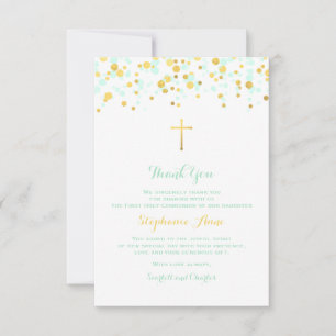 Invitation Monnaie Communion et Confetti Or