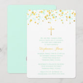 Invitation Monnaie Communion et Confetti Or (Devant / Derrière)