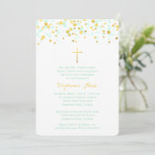 Invitation Monnaie Communion et Confetti Or (Debout devant)