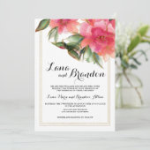 Invitation Monnaie corail rose blanc or parties scintillant f (Debout devant)