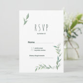 Invitation Monnaie d'aquarelle vert couronne RSVP (Debout devant)