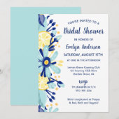 Invitation Monnaie de citrons jaune Fête des mariées verte et (Devant / Derrière)