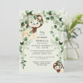 Invitation Monnaie de feuillage de Baby shower de l'Eucalyptu (Debout devant)