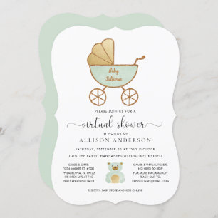 Invitation Monnaie de transport vers l'or pour le Baby shower