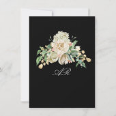Invitation Monnaie d'ivoire florale d'or noir 16e nuptiale (Dos)